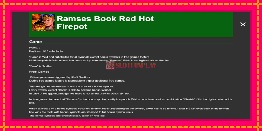 Ramses Book Red Hot Firepot - automato com gráficos brilhantes, foto 1