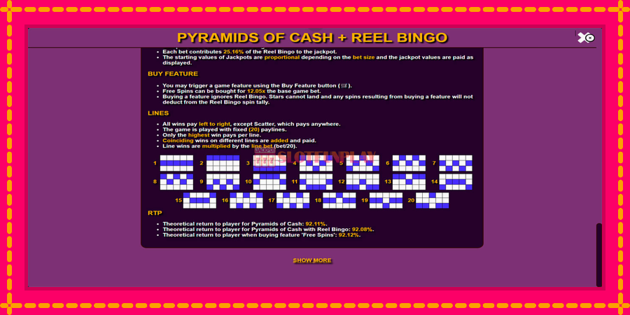 Pyramids of Cash with Reel Bingo - automato com gráficos brilhantes, foto 6