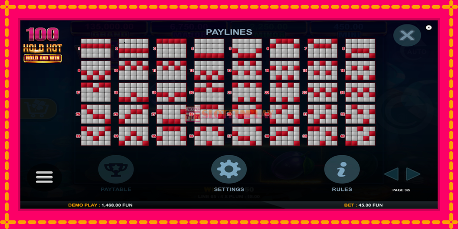 100 Hold Hot Hold and Win - automato com gráficos brilhantes, foto 7