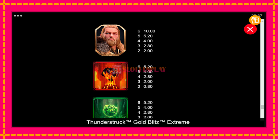 Thunderstruck Gold Blitz Extreme - automato com gráficos brilhantes, foto 6