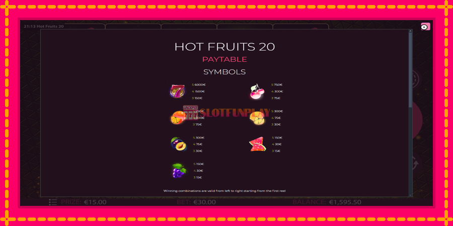 Hot Fruits 20 - automato com gráficos brilhantes, foto 5