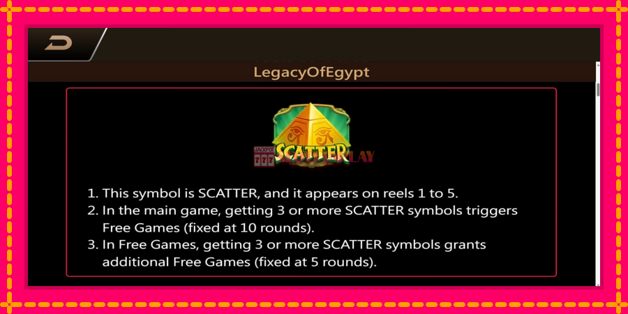 Legacy of Egypt - automato com gráficos brilhantes, foto 4