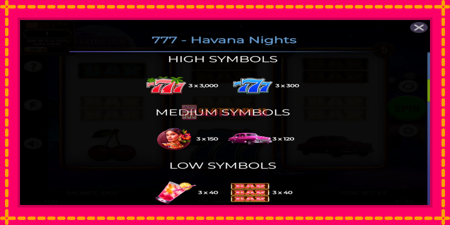 777 - Havana Nights - automato com gráficos brilhantes, foto 5