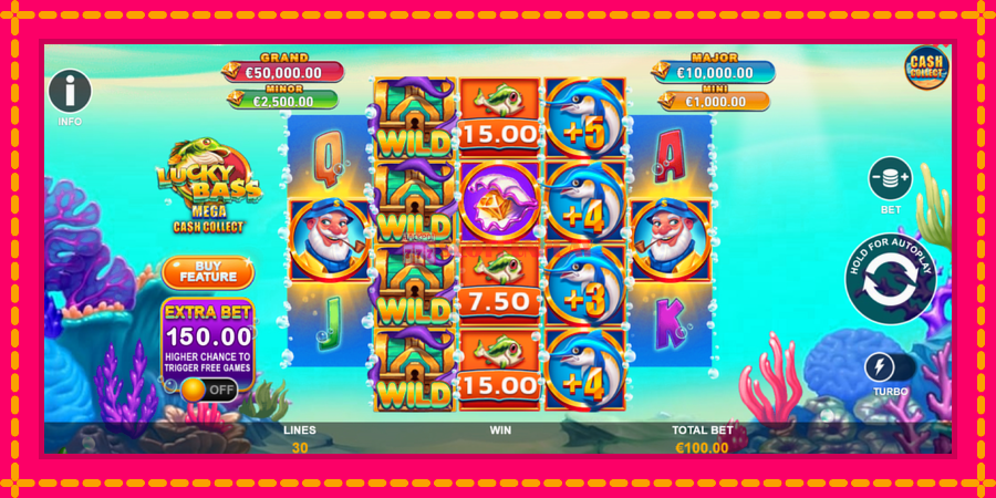 Lucky Bass Mega Cash Collect - automato com gráficos brilhantes, foto 2