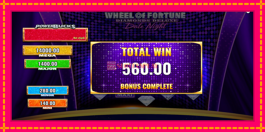 PowerBucks Wheel of Fortune Diamonds Deluxe Date Night - automato com gráficos brilhantes, foto 5