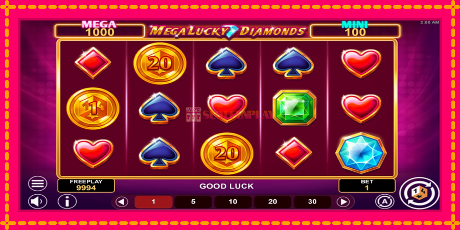 Mega Lucky Diamonds Hold & Win - automato com gráficos brilhantes, foto 2