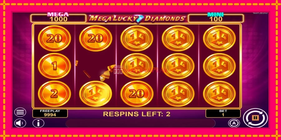 Mega Lucky Diamonds Hold & Win - automato com gráficos brilhantes, foto 3