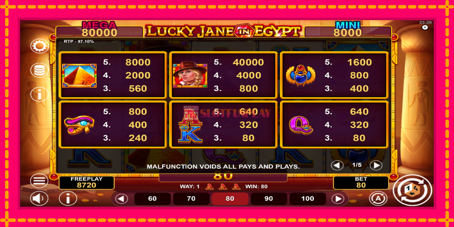 Lucky Jane in Egypt Hold & Win - automato com gráficos brilhantes, foto 5