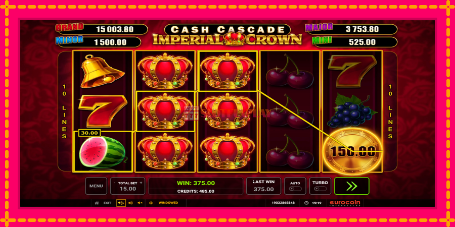 Cash Cascade Imperial Crown - automato com gráficos brilhantes, foto 2