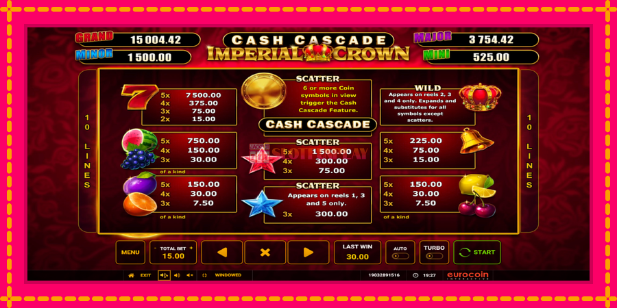 Cash Cascade Imperial Crown - automato com gráficos brilhantes, foto 5