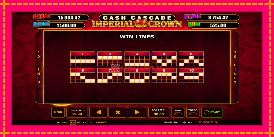 Cash Cascade Imperial Crown - automato com gráficos brilhantes, foto 6