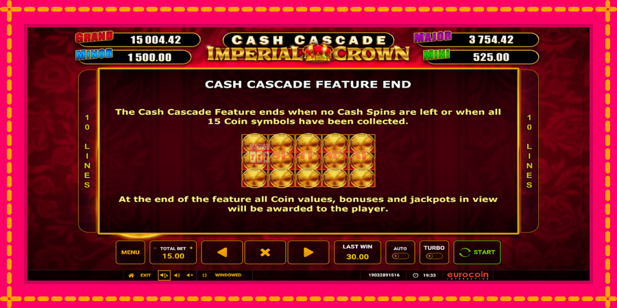 Cash Cascade Imperial Crown - automato com gráficos brilhantes, foto 7