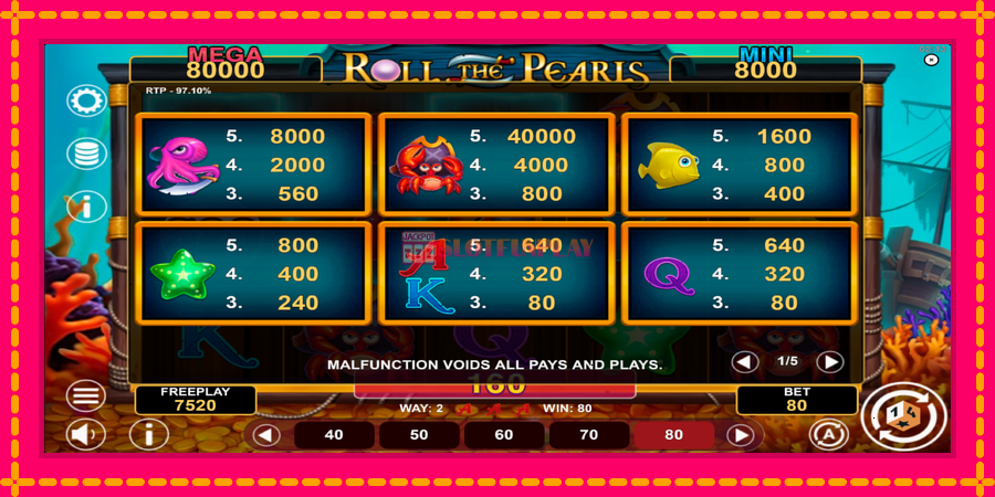 Roll The Pearls Hold & Win - automato com gráficos brilhantes, foto 5