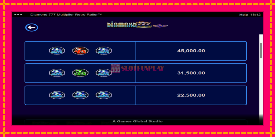 Diamond 777 Multiplier Retro Roller - automato com gráficos brilhantes, foto 5