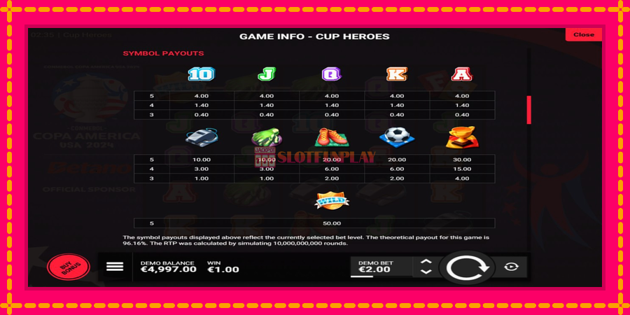 Cup Heroes - automato com gráficos brilhantes, foto 5