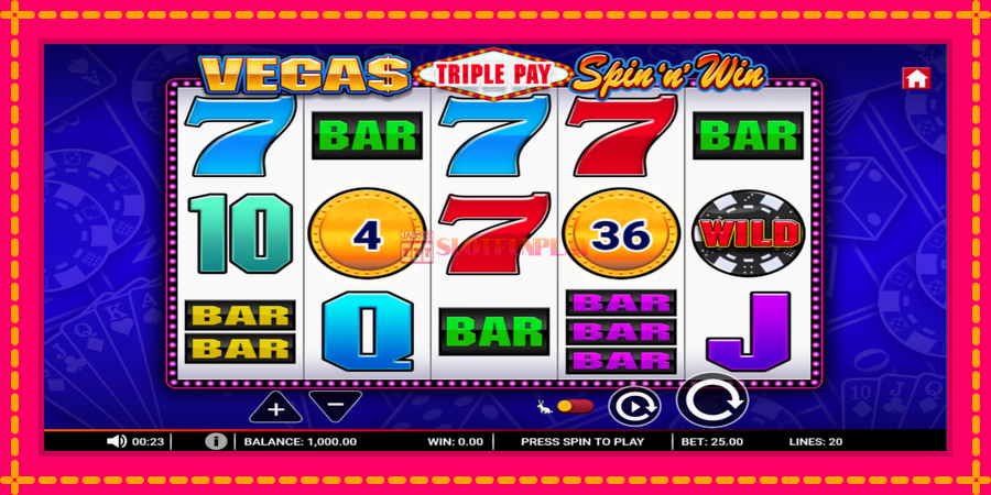 Vegas Triple Pay Spin n Win - automato com gráficos brilhantes, foto 1