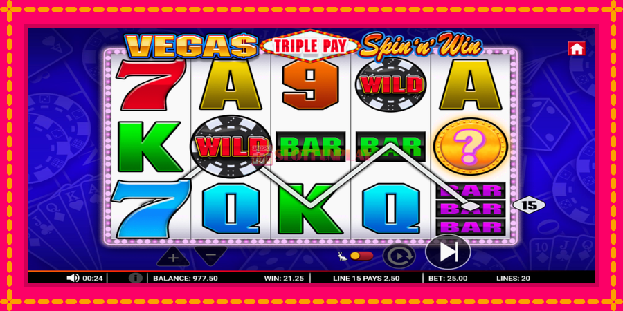 Vegas Triple Pay Spin n Win - automato com gráficos brilhantes, foto 2