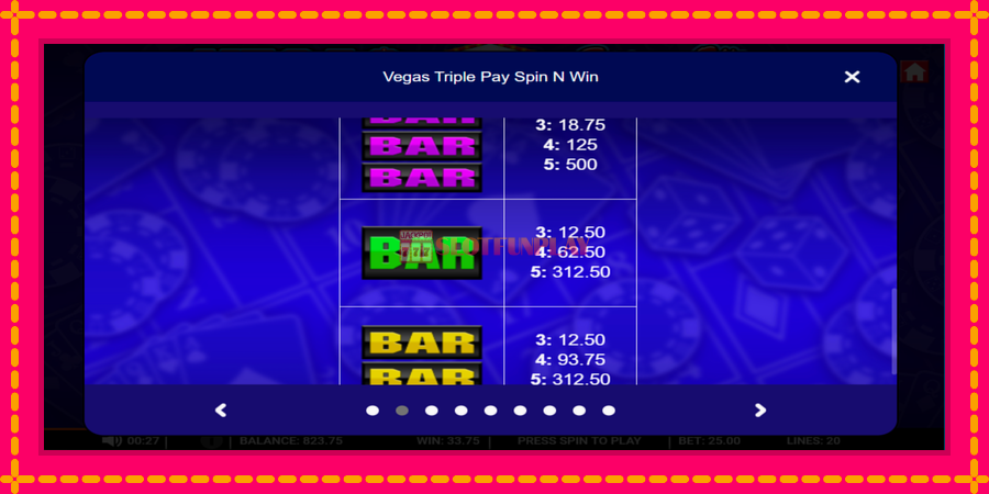 Vegas Triple Pay Spin n Win - automato com gráficos brilhantes, foto 4