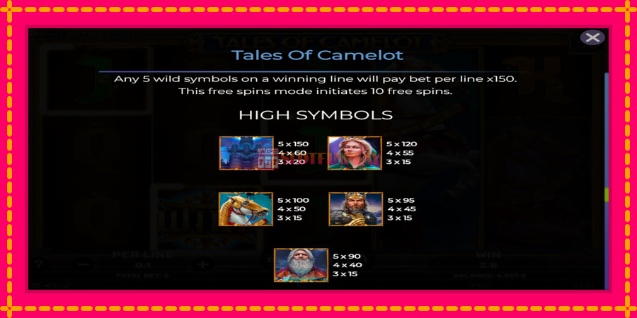 Tales of Camelot - automato com gráficos brilhantes, foto 7