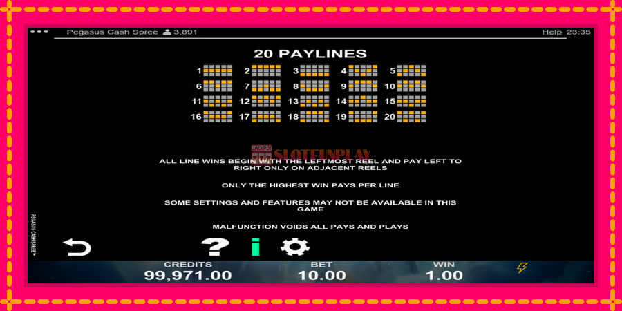 Pegasus Cash Spree - automato com gráficos brilhantes, foto 7