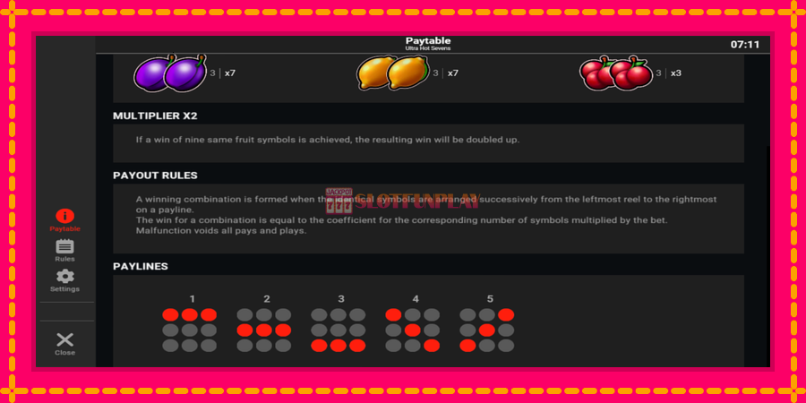 Ultra Hot Sevens - automato com gráficos brilhantes, foto 5