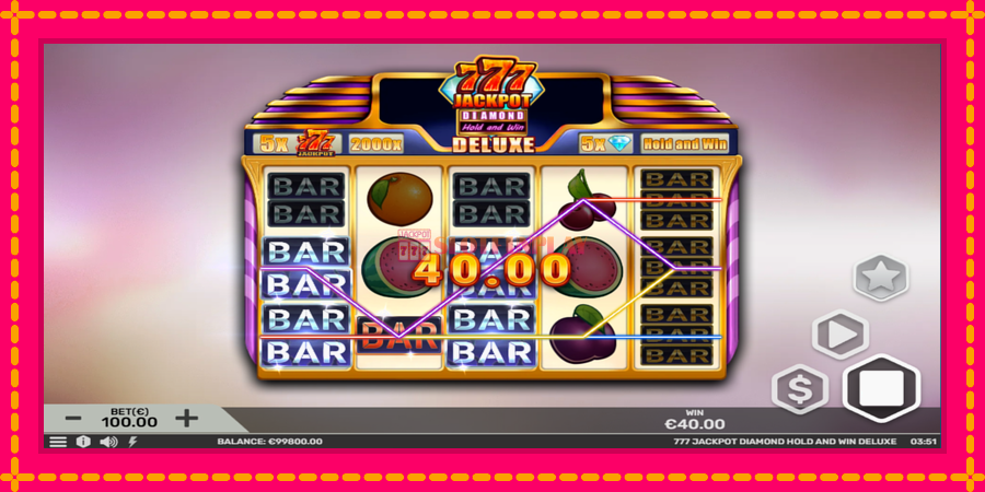 777 Jackpot Diamond Hold and Win Deluxe - automato com gráficos brilhantes, foto 3