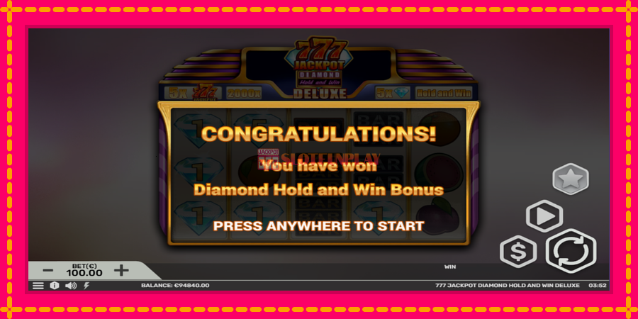 777 Jackpot Diamond Hold and Win Deluxe - automato com gráficos brilhantes, foto 4