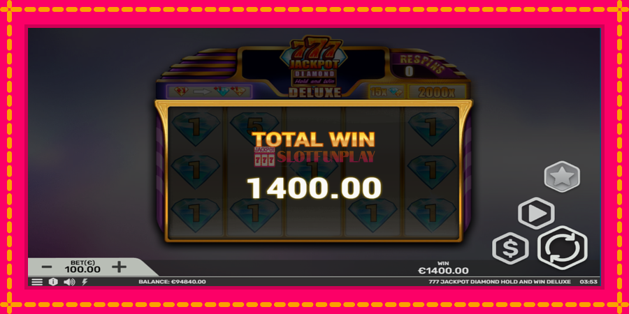 777 Jackpot Diamond Hold and Win Deluxe - automato com gráficos brilhantes, foto 5