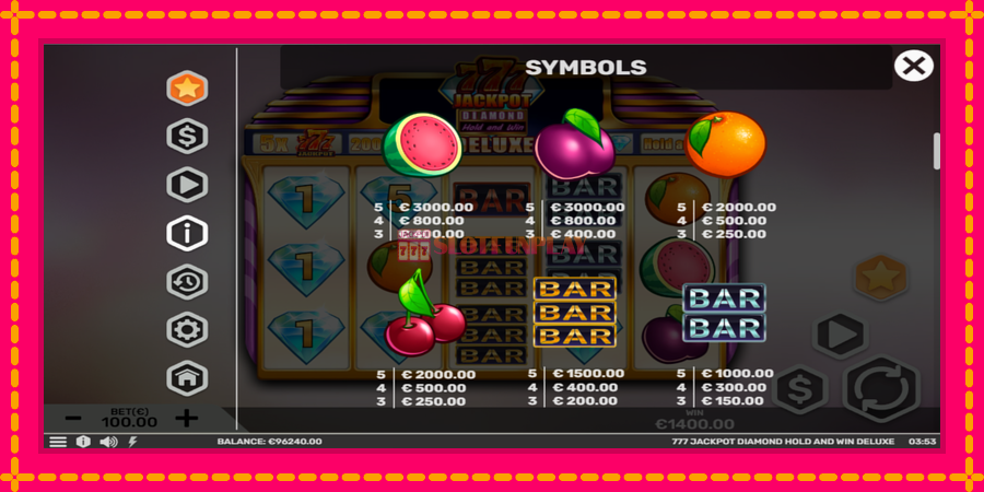 777 Jackpot Diamond Hold and Win Deluxe - automato com gráficos brilhantes, foto 6