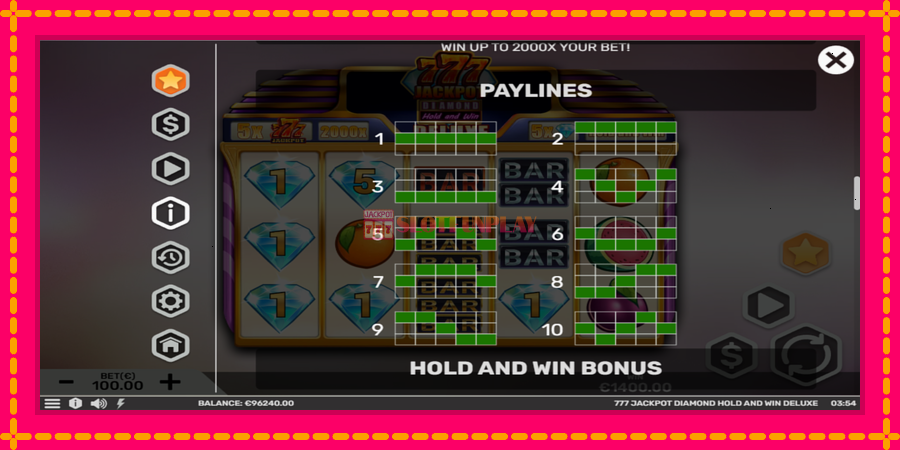 777 Jackpot Diamond Hold and Win Deluxe - automato com gráficos brilhantes, foto 7