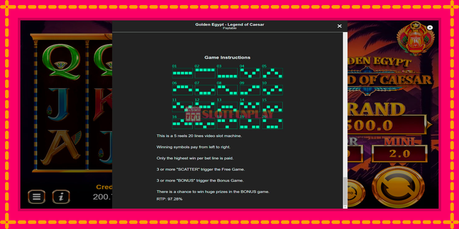 Golden Egypt Legend of Caesar - automato com gráficos brilhantes, foto 7