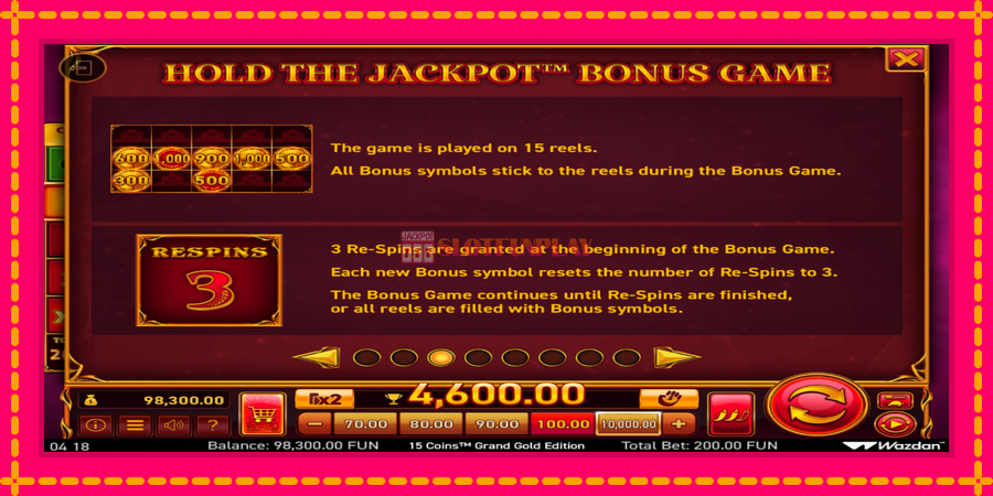 15 Coins Grand Gold Edition Score The Jackpot - automato com gráficos brilhantes, foto 5