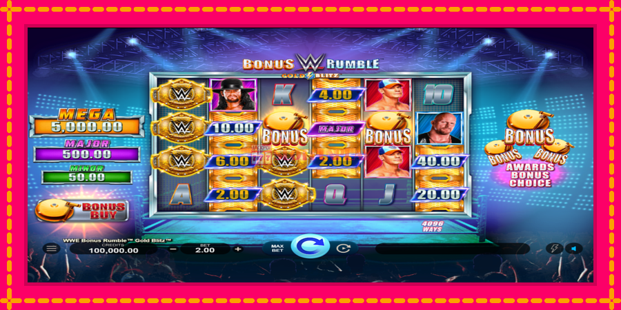 WWE Bonus Rumble Gold Blitz - automato com gráficos brilhantes, foto 1