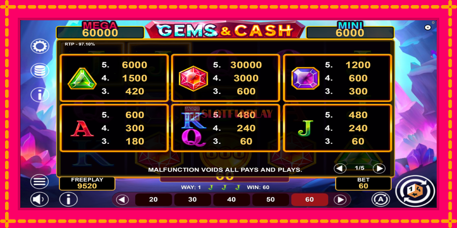 Gems & Cash - automato com gráficos brilhantes, foto 5