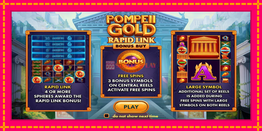 Pompeii Gold Rapid Link Bonus Buy - automato com gráficos brilhantes, foto 1