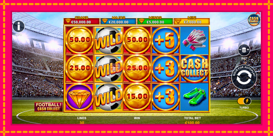 Football Cash Collect PowerPlay Jackpot - automato com gráficos brilhantes, foto 2