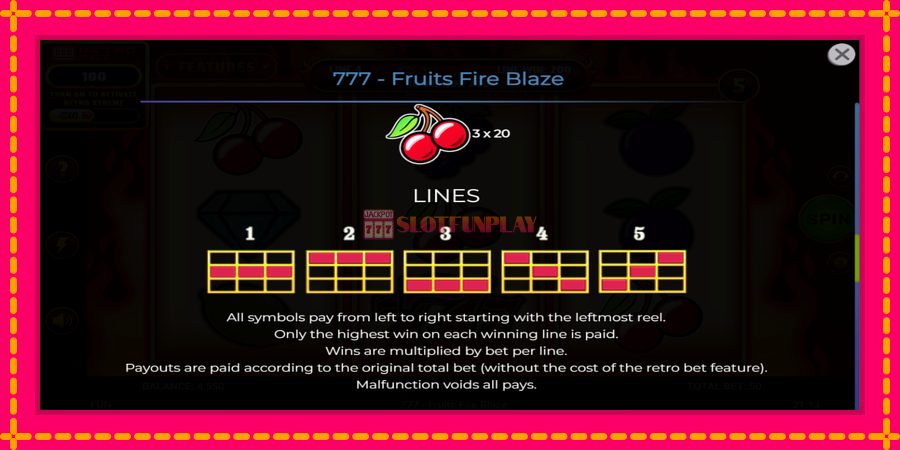 777 - Fruits Fire Blaze - automato com gráficos brilhantes, foto 7