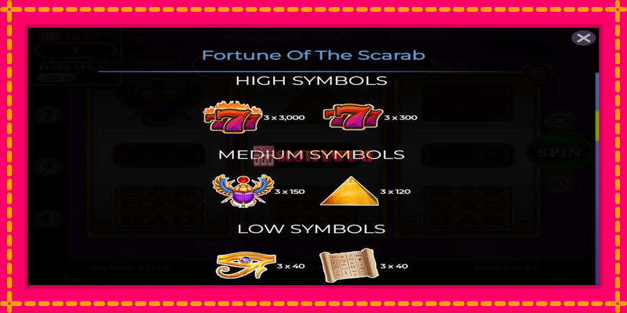 Fortune of the Scarab - automato com gráficos brilhantes, foto 5