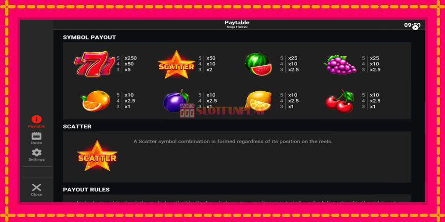 Mega Fruit 20 - automato com gráficos brilhantes, foto 5