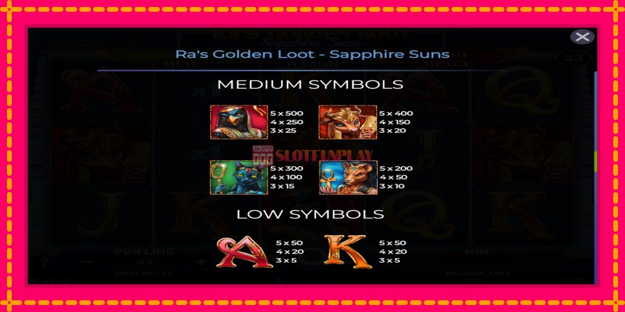 Ras Golden Loot - Sapphire Suns - automato com gráficos brilhantes, foto 5