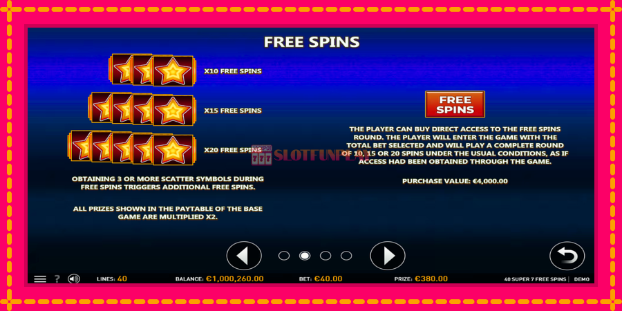 40 Super 7 Free Spins - automato com gráficos brilhantes, foto 6