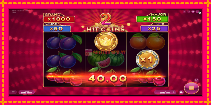 Hit Coins 2 Hold and Spin - automato com gráficos brilhantes, foto 3