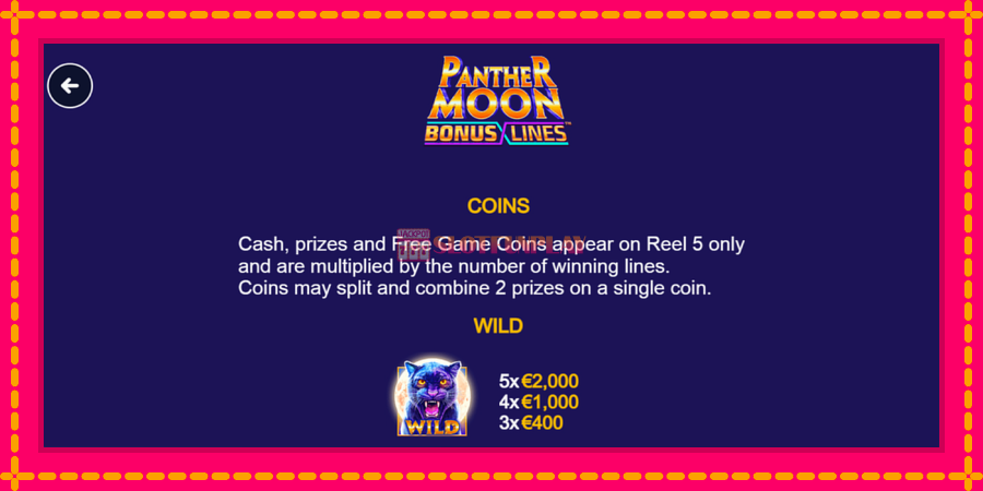 Panther Moon: Bonus Lines - automato com gráficos brilhantes, foto 5