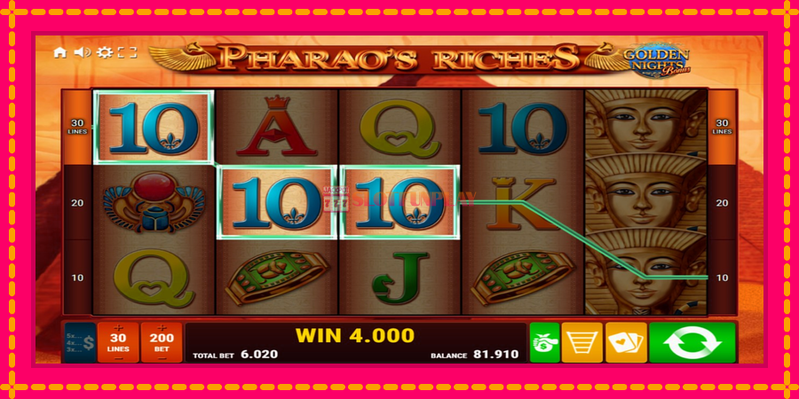 Pharaos Riches Golden Nights - automato com gráficos brilhantes, foto 3