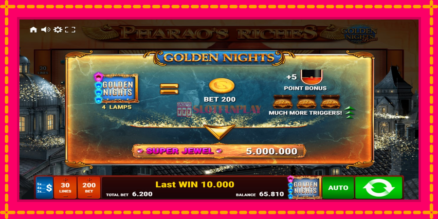 Pharaos Riches Golden Nights - automato com gráficos brilhantes, foto 7