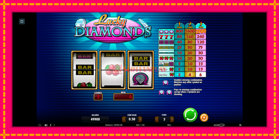 Lucky Diamonds - automato com gráficos brilhantes, foto 3