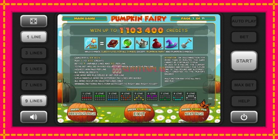 Pumpkin Fairy - automato com gráficos brilhantes, foto 4