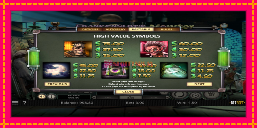 Frankenslots Monster - automato com gráficos brilhantes, foto 6