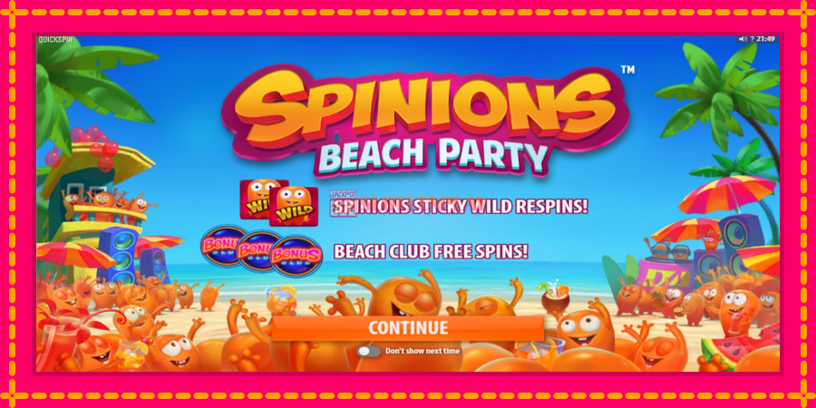 Spinions Beach Party - automato com gráficos brilhantes, foto 1