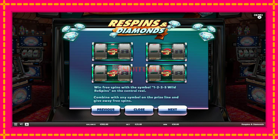 Respins Diamonds - automato com gráficos brilhantes, foto 6